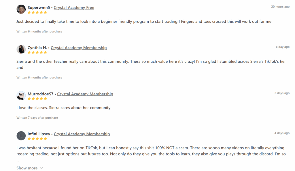 Crystal Academy Reviews